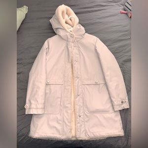 Kids Light Grey Zara Raincoat w/ Fur